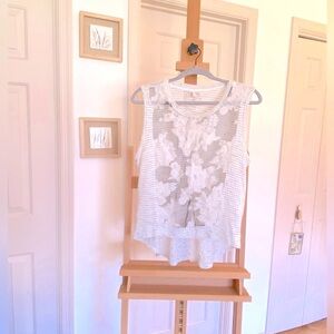 Paper Crane Floral Mesh Tank